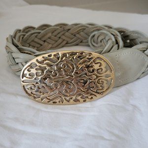 Liz Claiborne Leather Braided Western Belt sz M/L
